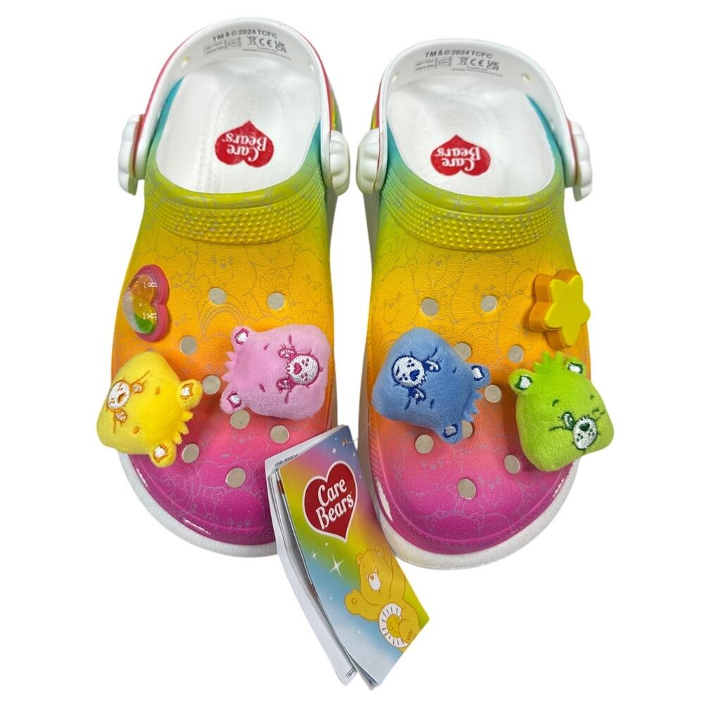 Crocs Classic Crush Clog Care Bears 'Rainbow' M Size 5/W Size 7 (210103-100) - Picture 6 of 9